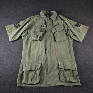 Vtg US Air Force Ripstop Jungle Fatigue Combat Shirt Jacket OG-107 Mens Medium L